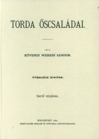 Kövendi Weress Sándor - Torda őscsaládai